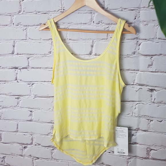 NWT Lululemon Burn It Out Tank Singlet Yellow